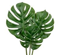 Oairse 3 pezzi di grandi foglie artificiali di Monstera con lungo stelo per vaso, piante tropicali finte, foglie di palma in plastica, realistiche, foglie di Philo Turtle per decorazioni per la casa