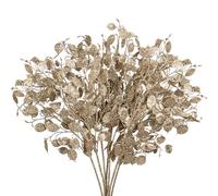 Oairse 8 plettri e spray glitterati per albero di Natale, 68,1 cm, foglie di eucalipto glitterate per albero di Natale, rami, ghirlande, centrotavola, decorazioni per le vacanze