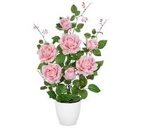 Oairse - Cespuglio di Rose Artificiali in Vaso, Fiore di Seta Artificiale, Cespuglio di Rose Artificiali, Rose Artificiali Come Vere, Fiori Artificiali per Decorazione di Matrimonio, Decorazione da