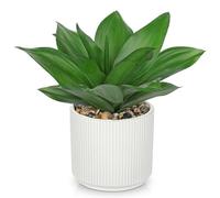 Oairse Pianta di agave artificiale, 21 cm, realistica, in vaso, decorativa, in vaso di ceramica, piante artificiali per interni, per casa, ufficio, bagno, camera da letto, mensola