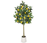 Oairse Piante artificiali, albero di limone, 120 cm, pianta artificiale, decorazione per interni, pianta d'arte come vera in vaso per decorazione da tavolo, ufficio, bagno, camera da letto, soggiorno