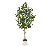 Oairse Piante artificiali, albero di limone, 150 cm, pianta artificiale, decorazione per interni, pianta d'arte come vera in vaso per decorazione da tavolo, ufficio, bagno, camera da letto, soggiorno