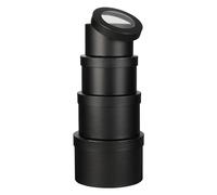 Oairse Scatole regalo rotonde con coperchio trasparente, set di 4 scatole per fiori nere, dimensioni assortite, scatole regalo in cartone per fioristi, cappelli, per regali, composizioni floreali