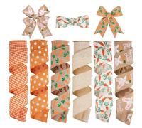 Oairse - Set di 6 rotoli di nastro pasquale da 6,3 cm x 27,4 m con coniglietti, nastro di stoffa con motivo pasquale, ideale per confezionamento regali, artigianato, ghirlande, fiocchi, decorazioni