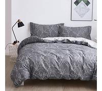 OAITE Set copripiumino in 100% cotone, ultra morbido e facile da pulire, set di biancheria da letto per letto matrimoniale queen size, 3 pezzi, il set copripiumino include 2 federe (ramo, king size)