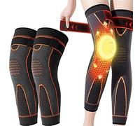 Oaiyeie Ginocchiera autoriscaldante per digitopressione in tormalina, Ginocchiere Modellanti per digitopressione in Artemisia, Ginocchiere autoriscaldanti per Uomo e Donna (Orange,S)