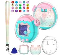 OAJ Tamagotchi Paradise Case & Custodia protettiva trasparente in PC con frontalino a tema paradiso e adesivi con quadrante zoom, accessori per tracolla, protezione completa (senza dispositivo