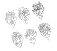 OAJABBGE 6pcs Artistic Flower Bouquet Cards for Mother Day Gift Wedding Anniversary Greeting Birthday Party Decoration Wedding Anniversary