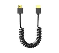 OAJABBGE Cavo A Spirale HDTV 4K Adattatore da Maschio A Maschio Angolo Retto da 90 Gradi A Spirale A Molla 4K @ 60Hz 1080P per Prolunga HDTV per Laptop