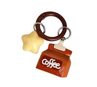 OAJABBGE Creativo Coffee Shop Star Portachiavi Design Unico Portachiavi Decorazione Pendente In Resina Per Appassionati Regalo Creativo