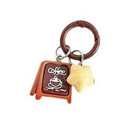 OAJABBGE Creativo Coffee Shop Star Portachiavi Design Unico Portachiavi Decorazione Pendente In Resina Per Appassionati Regalo Creativo