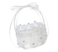 OAJABBGE European Bridal Party Jewelry Box With Soft Fabric Interior Pearls Lace Design For Wedding Rings Necklace Display European Wedding Rings Box