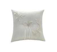 OAJABBGE Exquisite Pearls Pearls Cushion Bows For Wedding Flower Girls Rings Cushion Props For Planners Elegant Beige Accessory