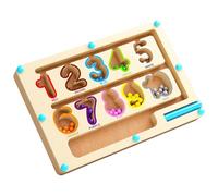 OAJABBGE Fine Motor Skills Magnetic Mazes Game Wood Number Learning Toy Tracing Numbers Mazes Counting Board for Children Educational Wood Maze Toy for Children