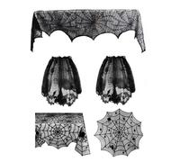 OAJABBGE Halloween Decorations Tablecloth And Lamp Cover Set for Dining Table Mantels Bedside Light Holiday Party Centerpieces Party Table Accessories