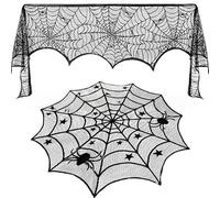 OAJABBGE Halloween Decorations Tablecloth And Lamp Cover Set for Dining Table Mantels Bedside Light Holiday Party Centerpieces Party Table Accessories