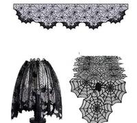 OAJABBGE Halloween Decorations Tablecloth And Lamp Cover Set for Dining Table Mantels Bedside Light Holiday Party Centerpieces Party Table Accessories