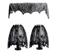 OAJABBGE Halloween Decorations Tablecloth And Lamp Cover Set for Dining Table Mantels Bedside Light Holiday Party Centerpieces Party Table Accessories
