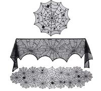 OAJABBGE Halloween Decorations Tablecloth And Lamp Cover Set for Dining Table Mantels Bedside Light Holiday Party Centerpieces Party Table Accessories