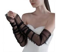 OAJABBGE Lussuosi Manicotti Con Perle Accessorio Da Sposa Guanti Comode Coperture In Tulle Per Cerimonie Banchetti Travestimenti Eleganti Maniche Da Sposa Con Perle