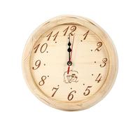 OAJABBGE Orologio Rotondo in Legno Resistente alle Alte Temperature Rotondo in Legno Accessorio Portatile per Bagni Turchi Spazio Abitativo Silenzioso Senza Ticchettio da Parete