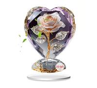 OAJABBGE Regalo Decorazione da Tavolo in Acrilico Artificiale per Compleanno Anniversario Matrimonio Stampa 2D Art Ornamento Decorazione da Tavolo in