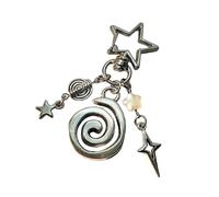 OAJABBGE Spiders Web Spirals Star Keychain Gothic Key Rings For Women Men Friendship Gift Handbag Decoration Handmade Jewelry Beaded Keychain Charm