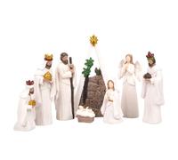 OAJABBGE Statuette Presepe Natale Statue Scene In Resina Con Statua Della Sacra Famiglia Stabile Centrotavola Decorazioni Per La Casa Figurine Natale