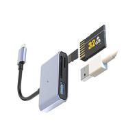 OAJABBGE Vari Slot per Lettore Schede USB C con Porta Trasmissione velocità Costruzione Amichevole per I Fotografi Lettore Schede Professionale