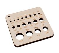 OAJABBGE Wood Knitting Needle Gauge And Ruler Knitters Square Measuring Tool Crochet Accessories Needle Knitters Wood