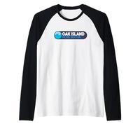 Oak Island Nova Scotia Logo Emblema - Oak Island Canada Maglia con Maniche Raglan