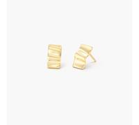 Oak & Luna - Orecchini a lobo "Catching Waves" placcati in oro 18 carati - Gioielli minimalisti per lei, donna, mamma, fidanzata - Regalo delicato per matrimonio, anniversario, compleanno, festa della