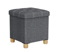 Oak & Tea 30x30x30cm Sgabello portaoggetti Copertura in lino Pratico per soggiorno, camera da letto o ingresso