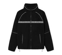 OAK25 Giacca in Pile Teddy Donna e Uomo Nero - Everyday Fleece - Giacca Invernale Sherpa Unisex per l'Autunno e l'Inverno - Giubbotto Teddy con Dettagli Riflettenti - Felpa in Pile con Zip