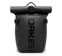 OAK25 Zaino Rolltop Riflettente da Donna & Uomo Nero - LumoSense Rolltop Lite - Zaino Roll Top per il Lavoro e la Bicicletta - Scomparto per Laptop fino a 16 Pollici - Daypack 19L Riflettente