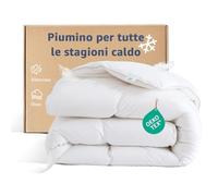 Oaken-Cat Piumino Caldo per tutto l'anno | Trapuntato e morbido in piuma e piumino | Traspirante | Oeko-Tex e RDS | Cotone | Bianco 135 × 200 cm