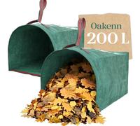 Oakenn - 2 Sacchi Giardinaggio 200 L - Riutilizzabili - SJ202 | Forma ad Arco per una Raccolta Senza Sforzo - Ideali per Raccogli Foglie, Sfalci, Erba Tagliata - Con Maniglie - Giardino