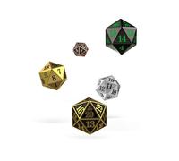 Oakie Doakie Dice D20 Spindown Dice Set Metal 5 Units Oro