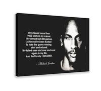OakiTa Poster su tela con citazioni motivazionali di Michael Jordan, decorazione artistica da parete per soggiorno, camera da letto, decorazione con cornice, 40 x 60 cm