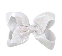 OAKJncjL Fermagli per Capelli per Bambine, 4 Fiocchi for Capelli in Nastro di Grosgrain con Paillettes Lucide da 6 Pollici Clip for forcine Boutique(Color11)