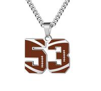 OAKKY 0-99 Atleti Numero Ciondolo Collana per Uomini Donne Hip Hop Sport Rugby Football Angeli Numeri 53 Collane Acciaio Inossidabile con Catena