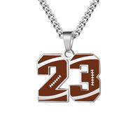 OAKKY 0-99 Atleti Numero Ciondolo Collana per Uomini Donne Hip Hop Sport Rugby Football Angeli Numeri 23 Collane Acciaio Inossidabile con Catena