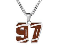 OAKKY 0-99 Atleti Numero Ciondolo Collana per Uomini Donne Hip Hop Sport Rugby Football Angeli Numeri 97 Collane Acciaio Inossidabile con Catena