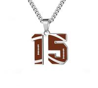 OAKKY 0-99 Atleti Numero Ciondolo Collana per Uomini Donne Hip Hop Sport Rugby Football Angeli Numeri 15 Collane Acciaio Inossidabile con Catena