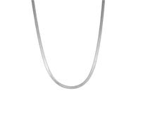 OAKKY 2MM Delicatezza Delicata Hip Hop Rock Forma della Lama Serpente Piatto a Spina di Pesce Girocollo Catena Collana Unisex in Acciaio Inox Argento 17.7"