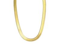 OAKKY 4MM Delicatezza Delicata Hip Hop Rock Forma della Lama Serpente Piatto a Spina di Pesce Girocollo Catena Collana Unisex in Acciaio Inox Oro 17.7"