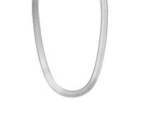 OAKKY 4MM Delicatezza Delicata Hip Hop Rock Forma della Lama Serpente Piatto a Spina di Pesce Girocollo Catena Collana Unisex in Acciaio Inox Argento 17.7"