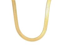 OAKKY 5MM Delicatezza Delicata Hip Hop Rock Forma della Lama Serpente Piatto a Spina di Pesce Girocollo Catena Collana Unisex in Acciaio Inox Oro 17.7"