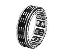 OAKKY Acciaio Inossidabile Anello Taiji Bagua I Ching Anello Girevole Fidget Spinner Meditazione Yin Yang Taoismo Filosofia Gioielli per Uomini Donne Taglia 14