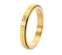 OAKKY Anello Antistress Girevole Texture Martellata Acciaio Inox per Sollievo Ansia Gioielli Minimalisti Oro Taglia 14